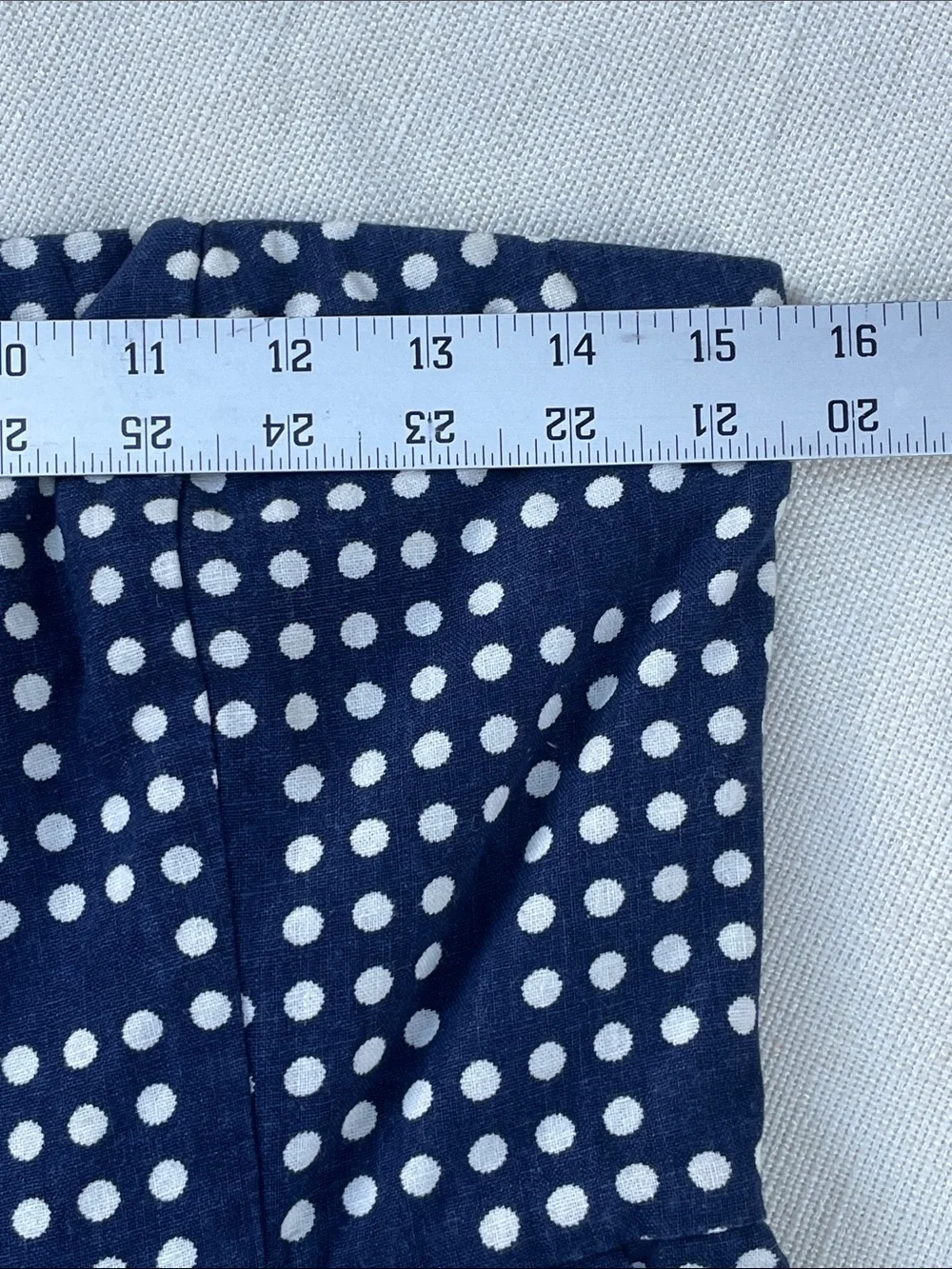 Strapless Navy Blue Polka Dot Dress
